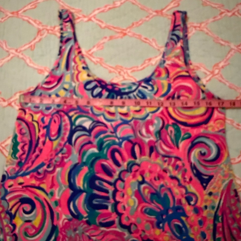 Lilly Pulitzer Kinsey Tank Multi Psychedelic Sunshine S EUC - Picture 6 of 11
